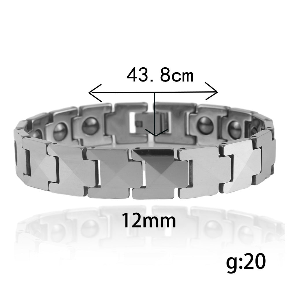 Customizable Punk Titanium Steel Bracelet for Men and Women - Distinctive Tungsten Style