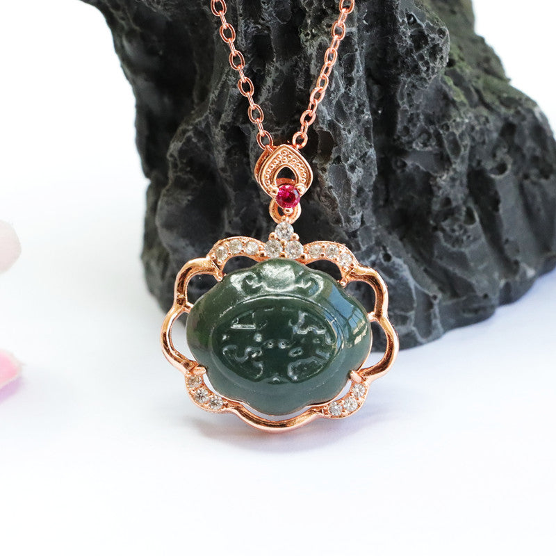 Fortune's Favor Jade Ruyi Necklace - Divine Gemstone Jewelry