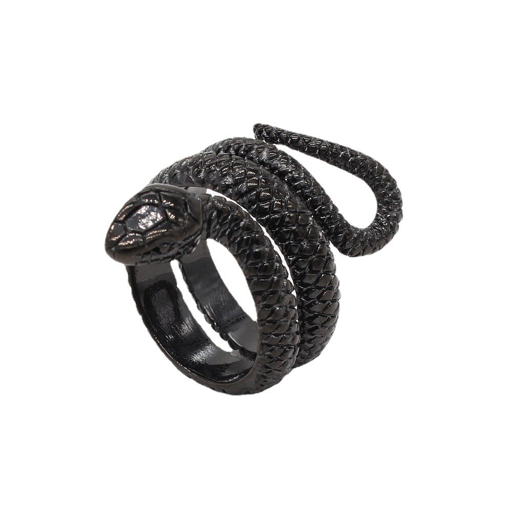 Retro Personality Snake Python Titanium Steel Ring for Men