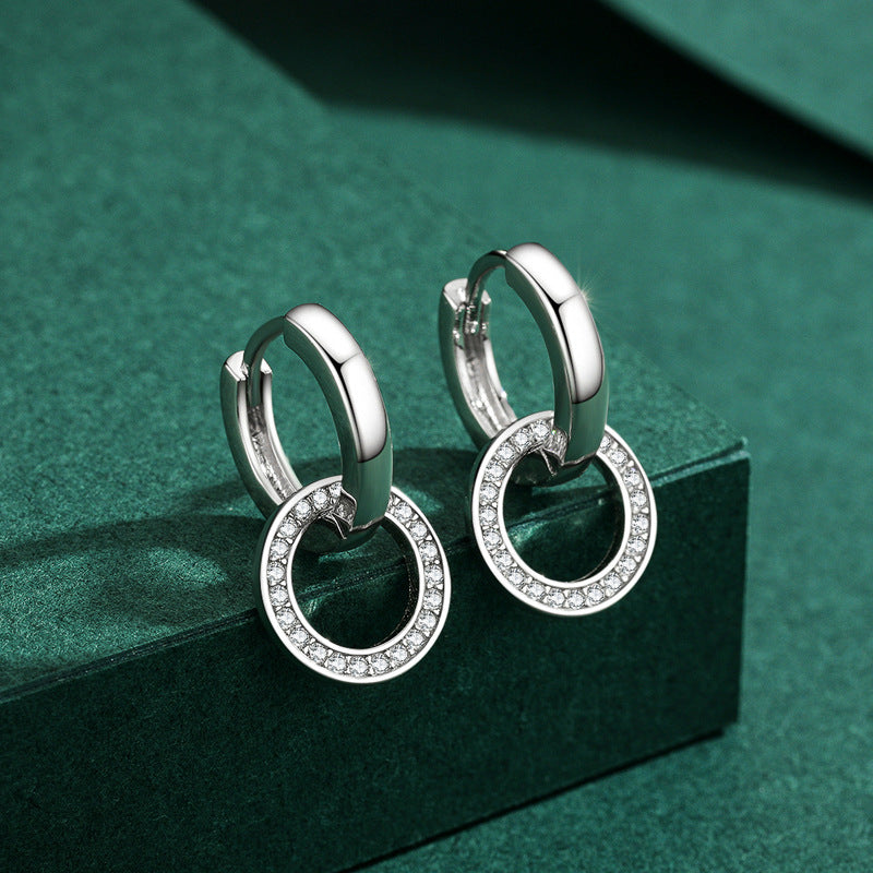 Sparkling Zircon Sterling Silver Earrings Set