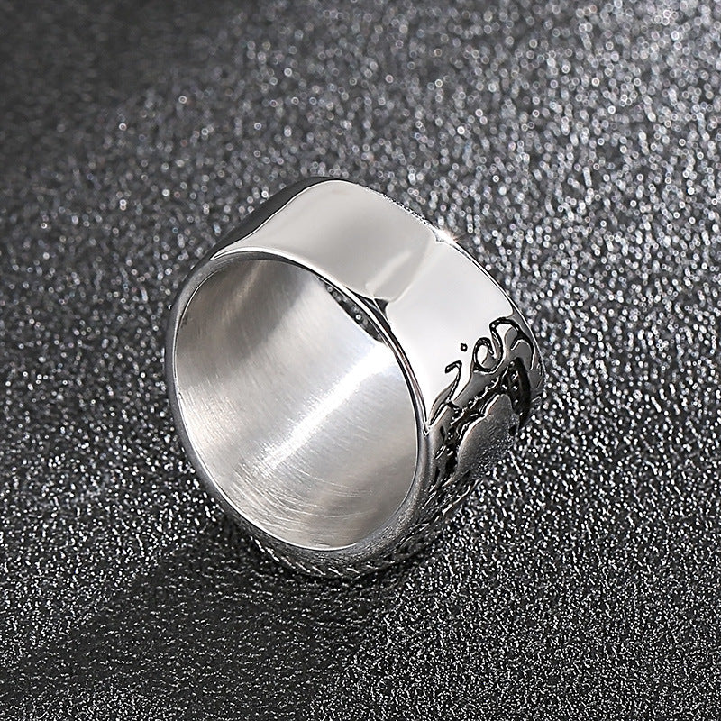 Retro Cross Punk Style Stainless Steel Wrench Ring for Men - Wholesale Titanium Steel Jewelry