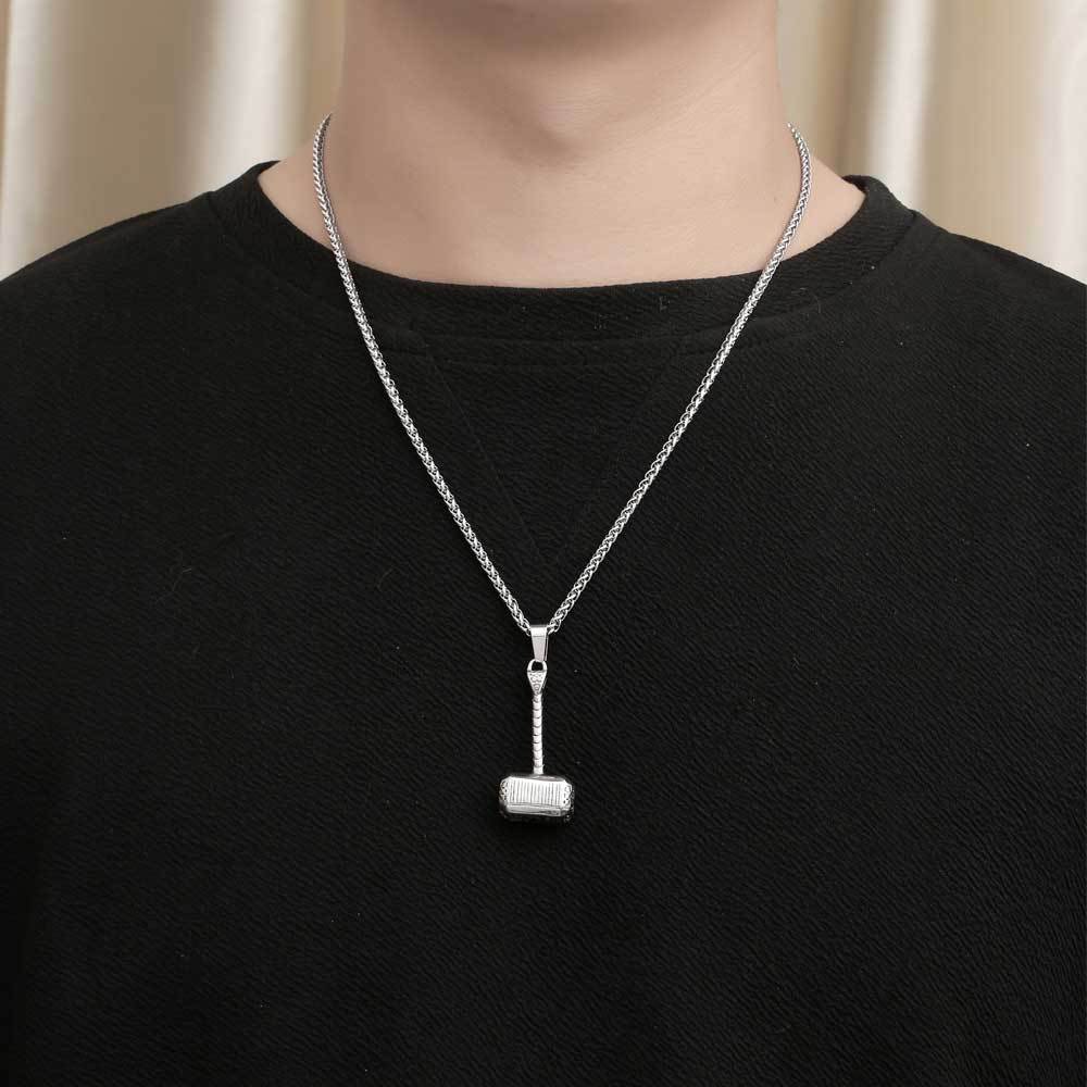 Personalized Thor's Hammer Pendant Necklace for Men - Stylish Cross-Border Jewelry