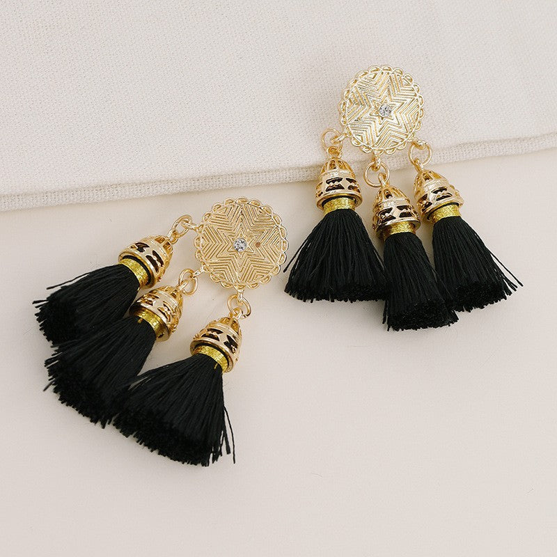 Retro Style Metal Tassel Earrings with Ethnic Touch, Cross Border Jewelry