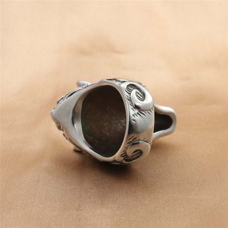 Titanium Steel Wolf Ring for Men - Retro Trendy Animal Jewelry Accessory