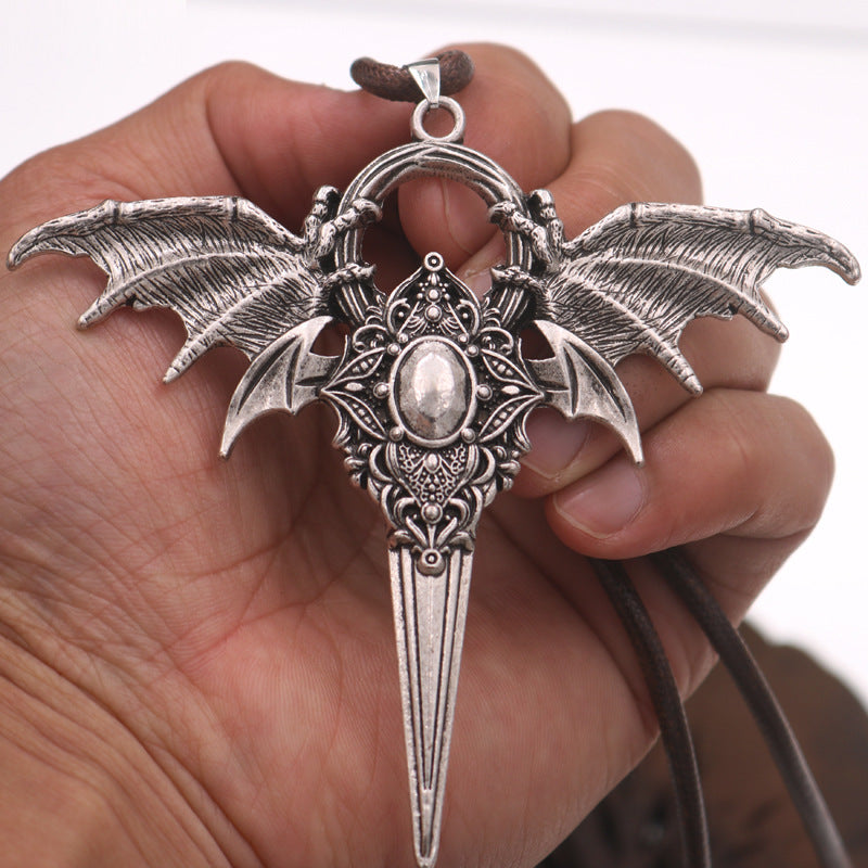 Dragon Blade Metal Necklace - Men's Halloween Jewelry