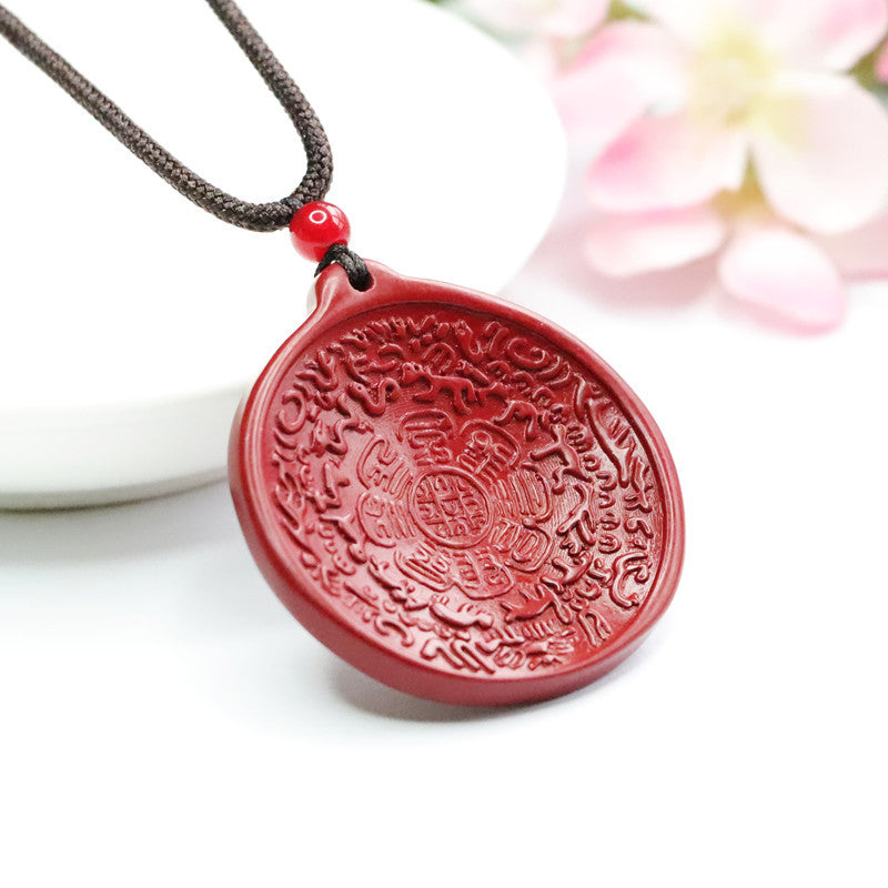 Authentic Vermilion Sand Pendant Purple Gold Sand Nine Palaces Bagua Pendant Jewelry