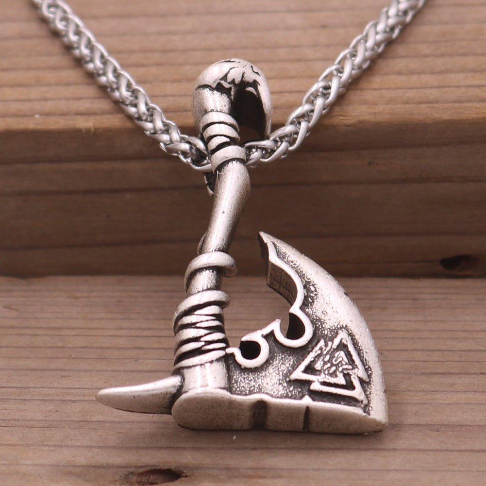 Norse Legacy Titanium Steel Viking Axe Pendant Necklace