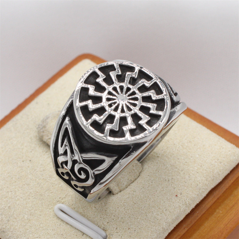 Vintage Celtic Viking Titanium Steel Ring for Men