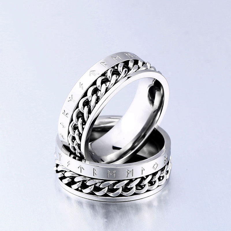 Stylish Personalized Nordic Viking Stainless Steel Men's Ring - Wholesale Titanium Steel Design