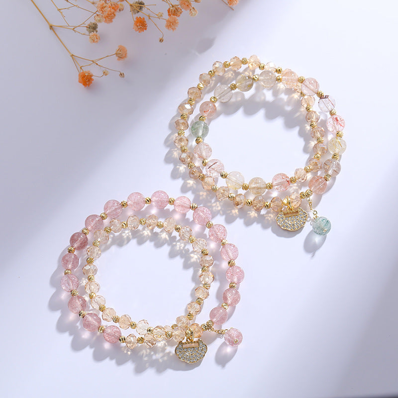 Luxurious Crystal Bracelet with Unique Ruyi Lock Design