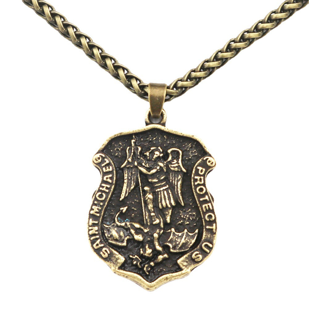 Heavenly Archangel Pendant Chain Necklace for Men - Retro Punk Jewelry