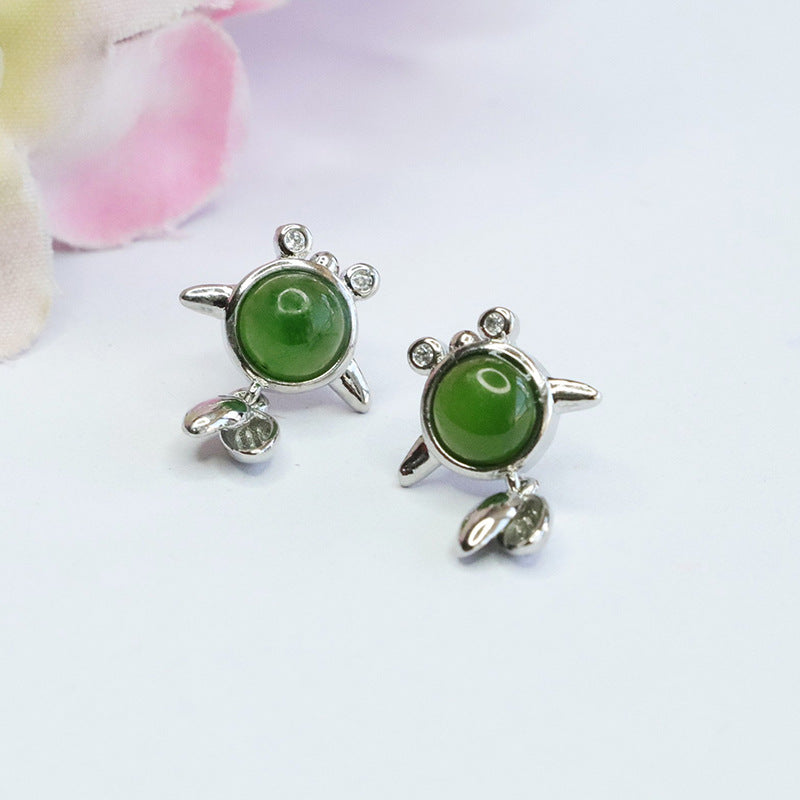 Koi Jade Sterling Silver Earrings