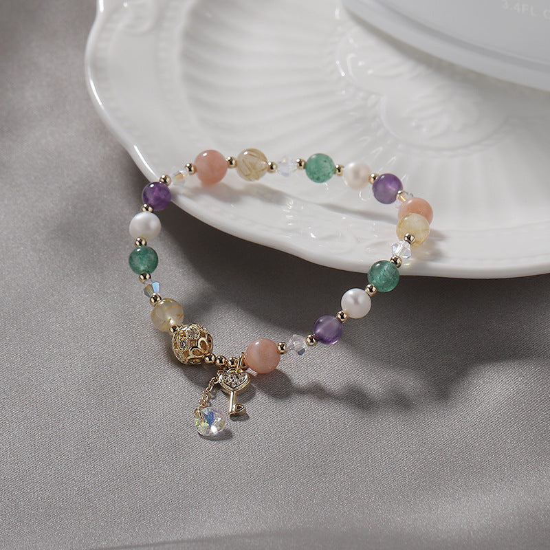 Vibrant Crystal Bracelet with Sterling Silver and Lavender Amethyst