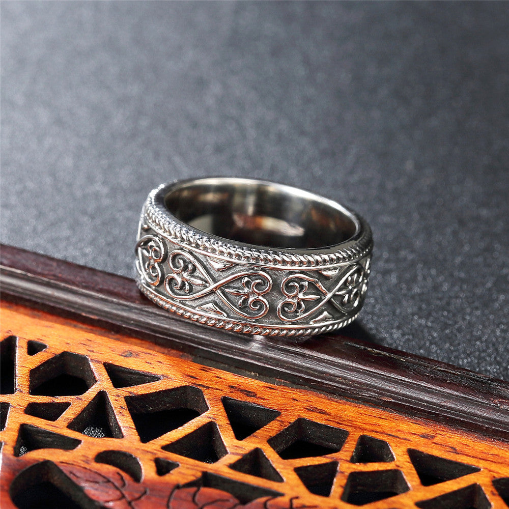 Gothic Pattern Titanium Steel Ring for Men