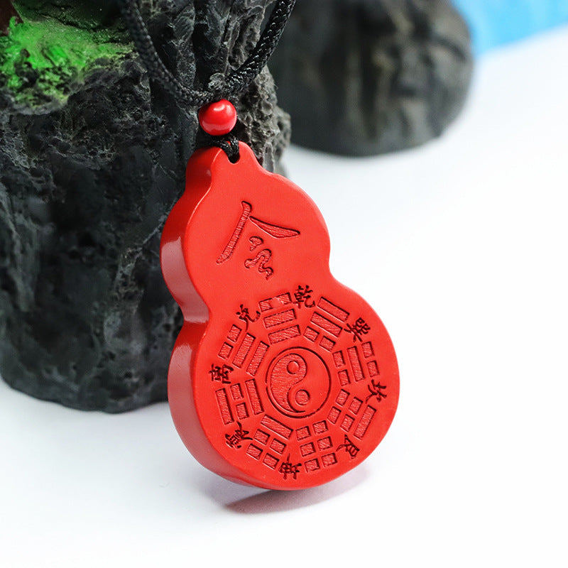 Vermilion Sand Pendant, Red Sand Tai Chi Bagua Gourd Hanging Pendant