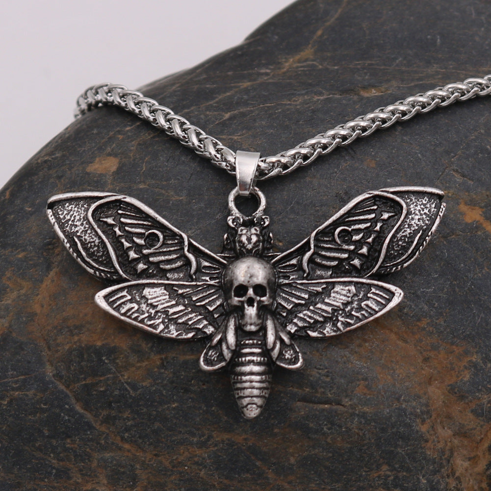 Moth Metal Necklace with Norse Legacy Design for Men - Exclusive Jewelry Piece