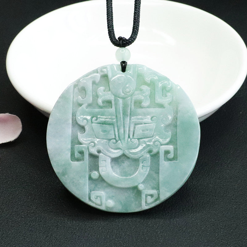 Auspicious Beast Round Jade Pendant from the Fortune's Favor Collection