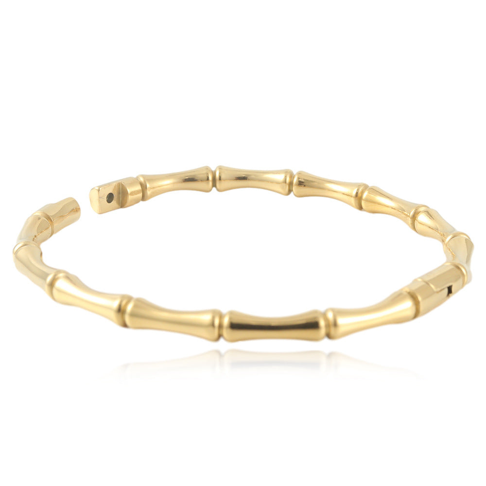 Stainless Steel Bamboo Bracelet - Chic Light Luxury Accessory for Women