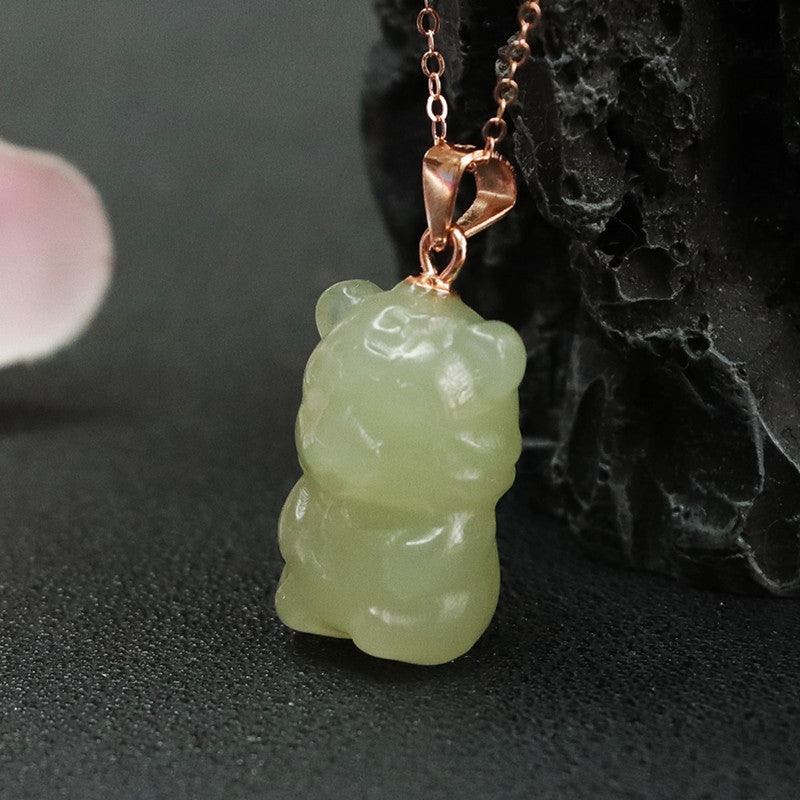 Hotan Jade Tiger Fortune Necklace