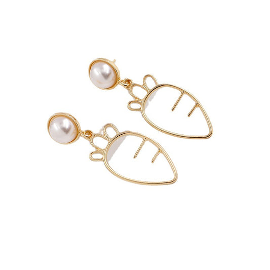 East Gate Radish Hollow Alloy Earrings - Korean Instagram Fashion Jewelry