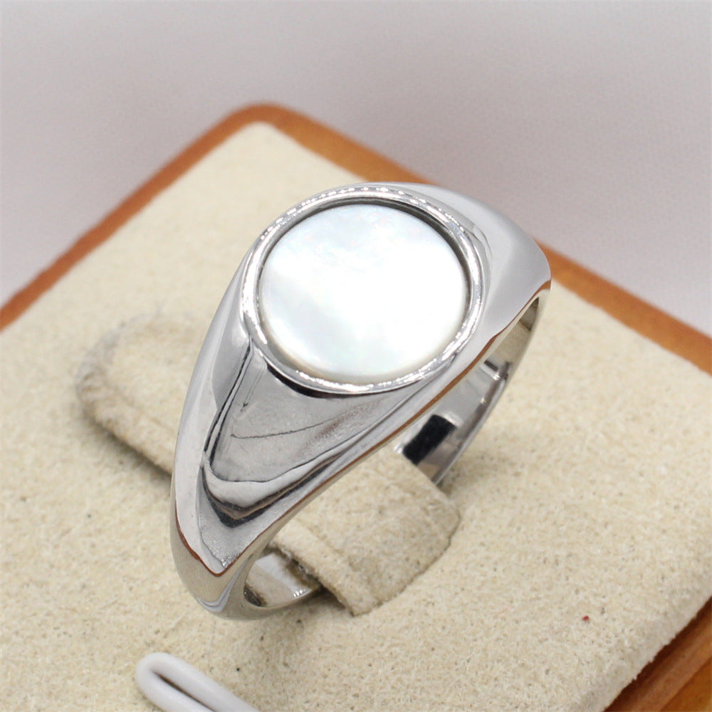 Everyday Genie Titanium Steel Gem Ring for Men and Women