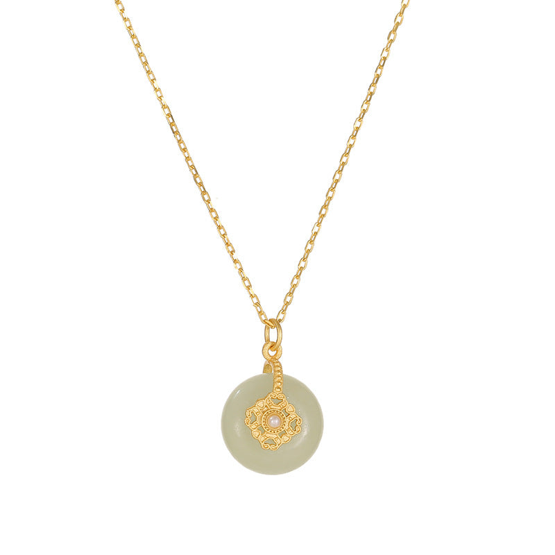 Fortune's Favor Sterling Silver Jade Peace Necklace