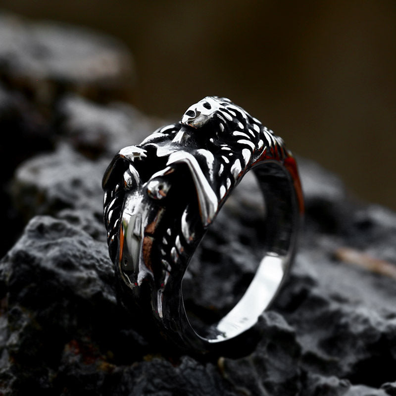 Retro Gothic Titanium Steel Men's Ring - Wholesale Venus Muse Collection