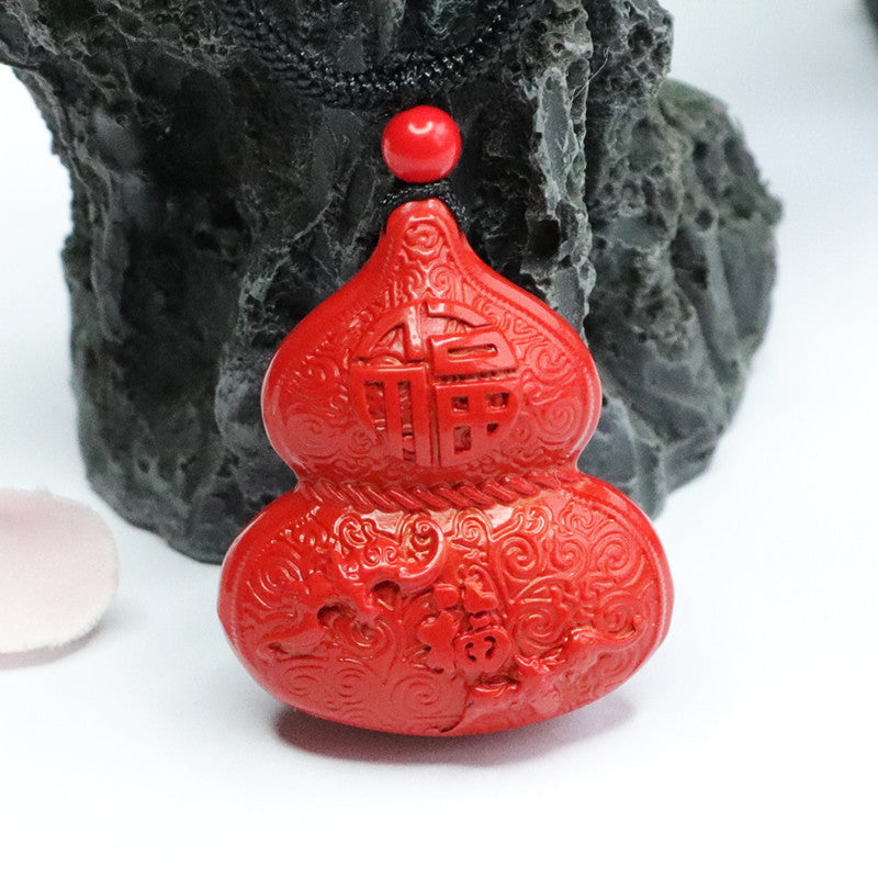 Cinnabar Fortune's Favor Silver Pendant