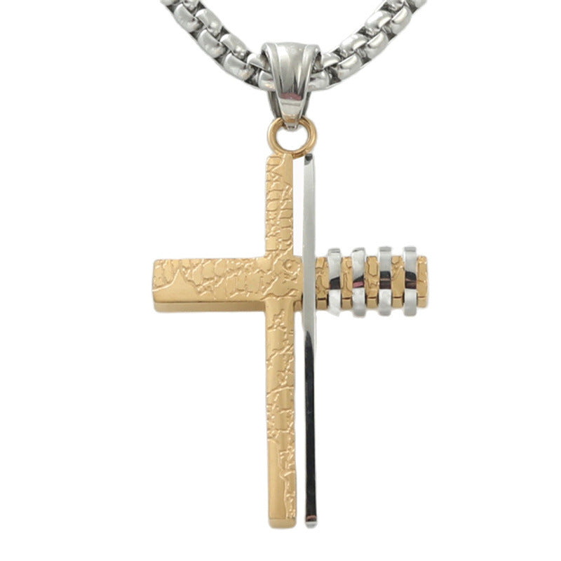 Personalized Retro Titanium Steel Cross Pendant Necklace for Trendy Men