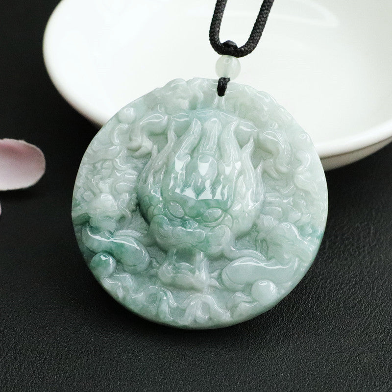 Dragon Jade Round Pendant Necklace