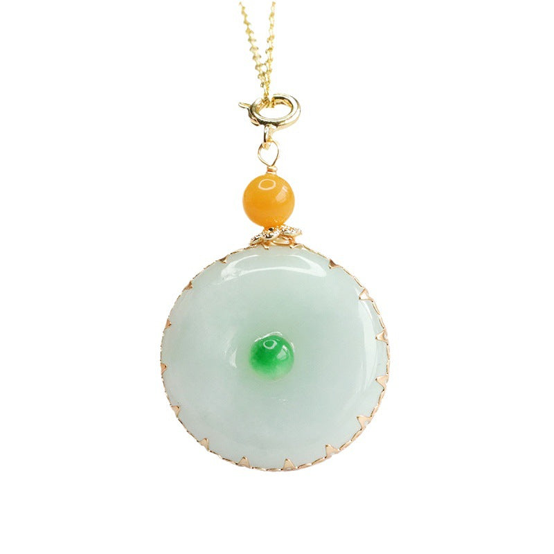 Fortune's Favor Jade Necklace with Sterling Silver Safety Buckle