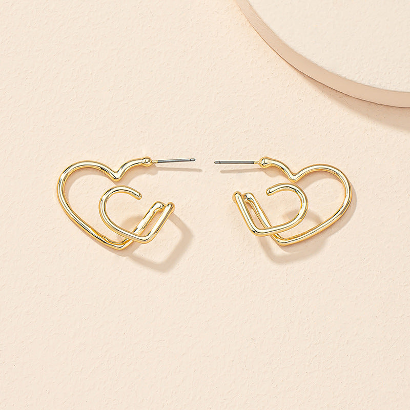 Peach Heart Asymmetrical Stud Earrings from Planderful Vienna Verve Collection