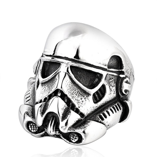 Titanium Steel Star Wars-Inspired Men's Retro Ring - Wholesale European and American Film Jewelry