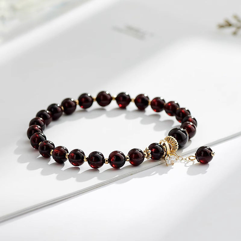 Unique Crystal Garnet Bracelet for Women - Sterling Silver