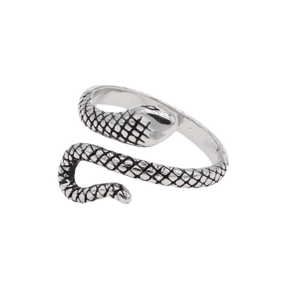 Simple Snake Titanium Steel Ring for Men