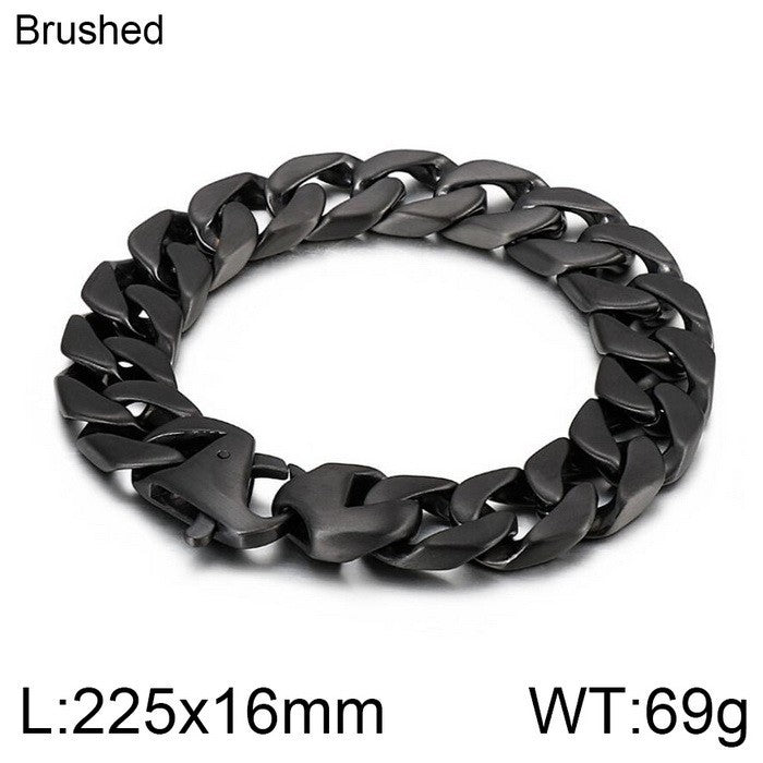 Stylish Korean Titanium Steel Cuban Chain Bracelet for Men