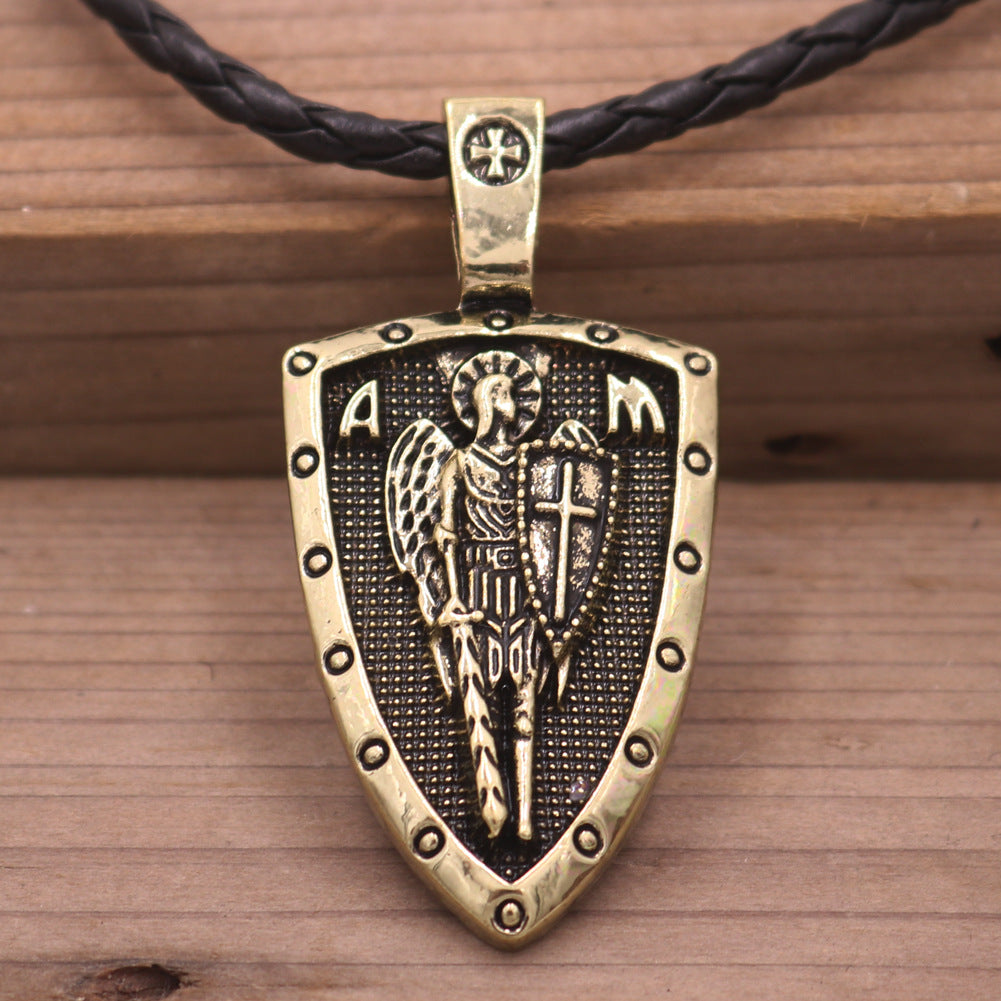 Archangel St Michael's Shield Protection Charm Necklace - Russian Orthodox Pendant