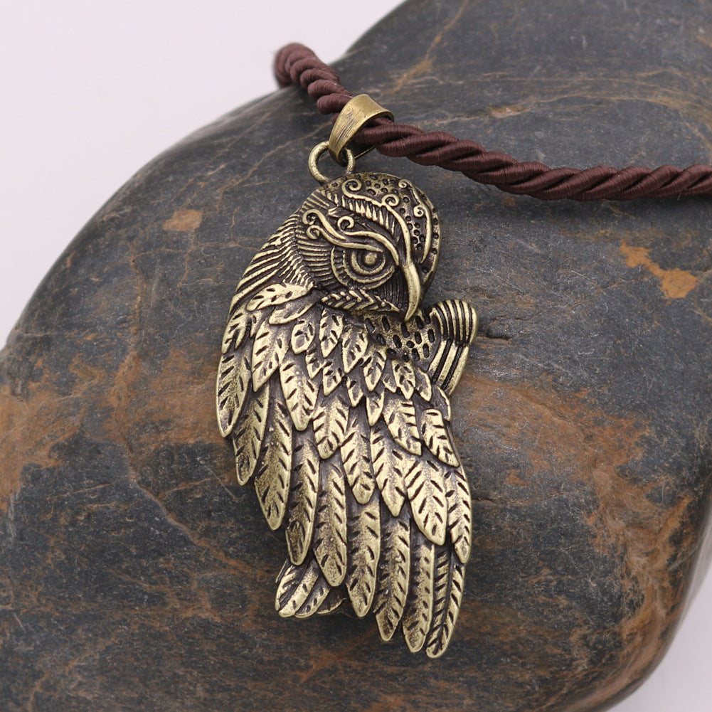 Viking-Inspired Men's Metal Necklace with Slavic Pendants