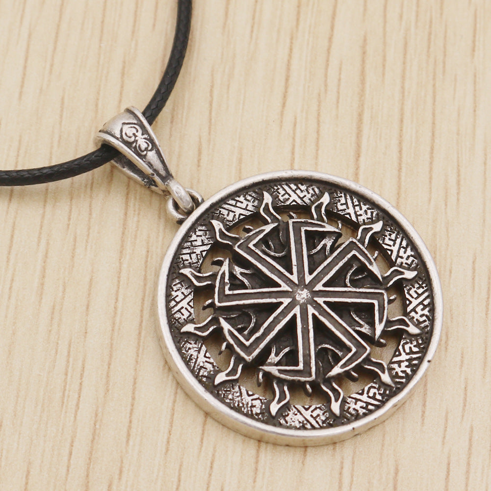 Viking Odin Rune Metal Necklace - Norse Legacy Collection - Men's Nordic Mythological Amulet