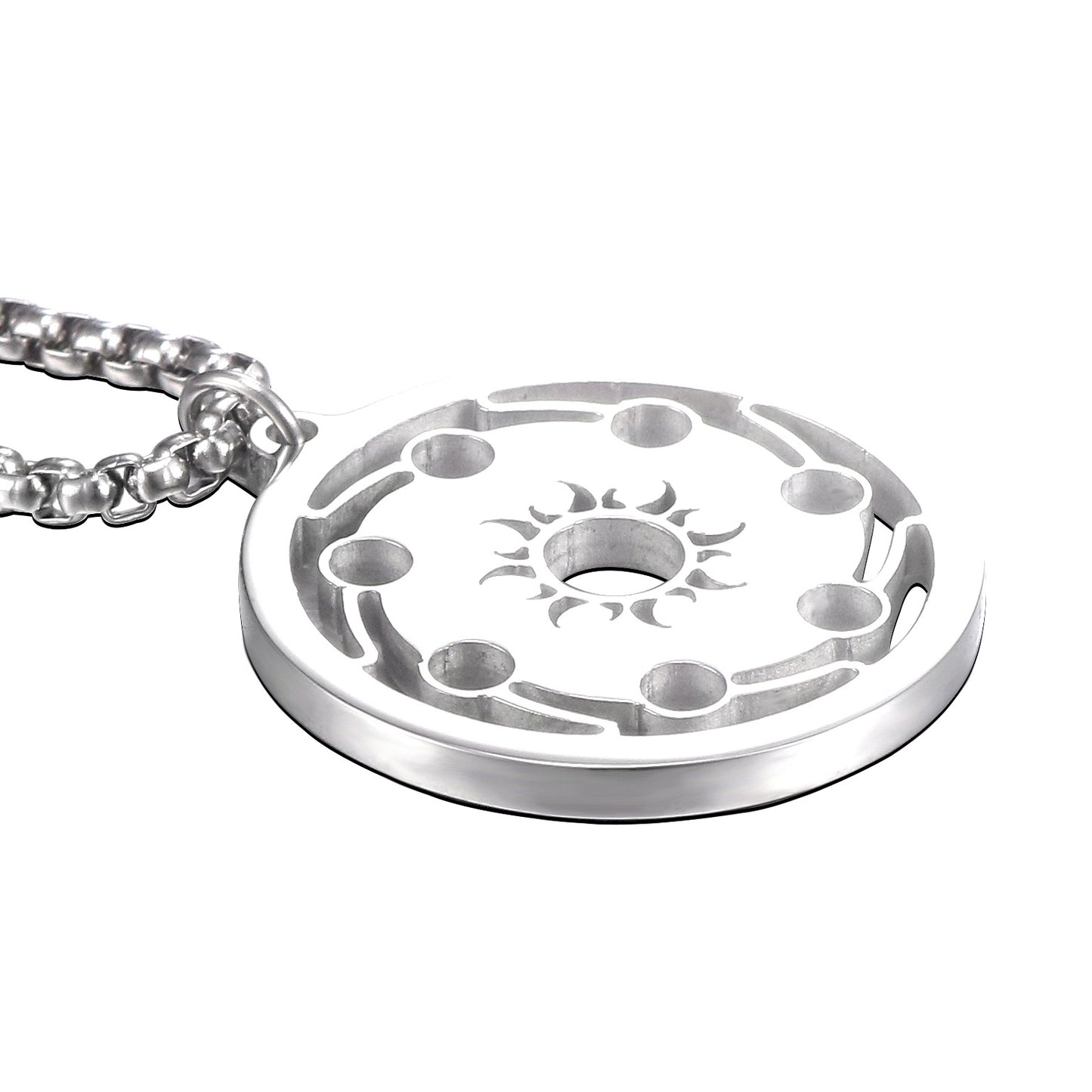 Stylish Hollow Flame Titanium Steel Pendant for Men - European and American Fashion Jewelry