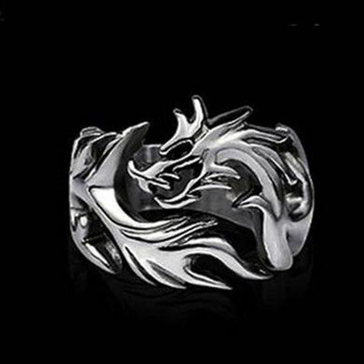 Retro Dragon Titanium Steel Ring for Trendy Boys and Girls - Stylish Index Finger Accessory