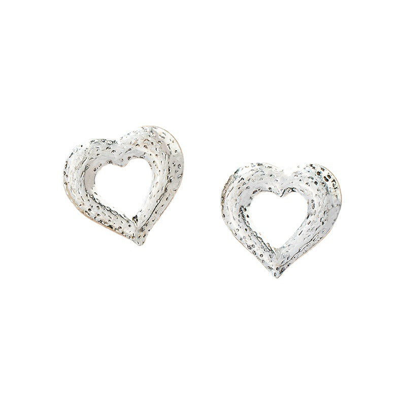 Peach Heart Earrings - Vintage French Elegance with a Modern Twist