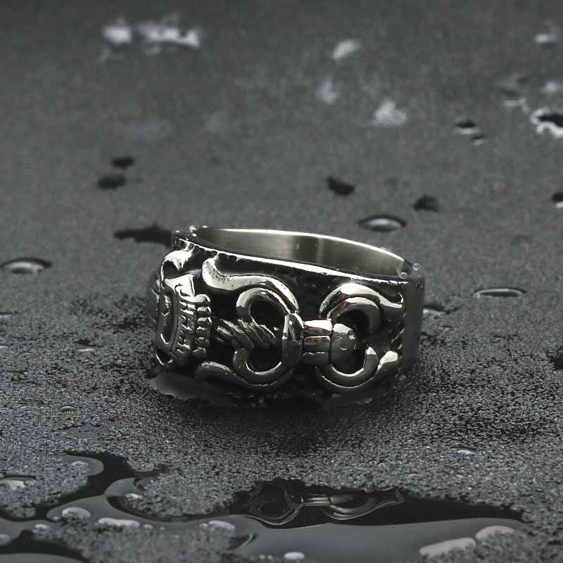 Titanium Steel Sword Ring for Men - Retro Punk Stainless Steel Finger Accessory