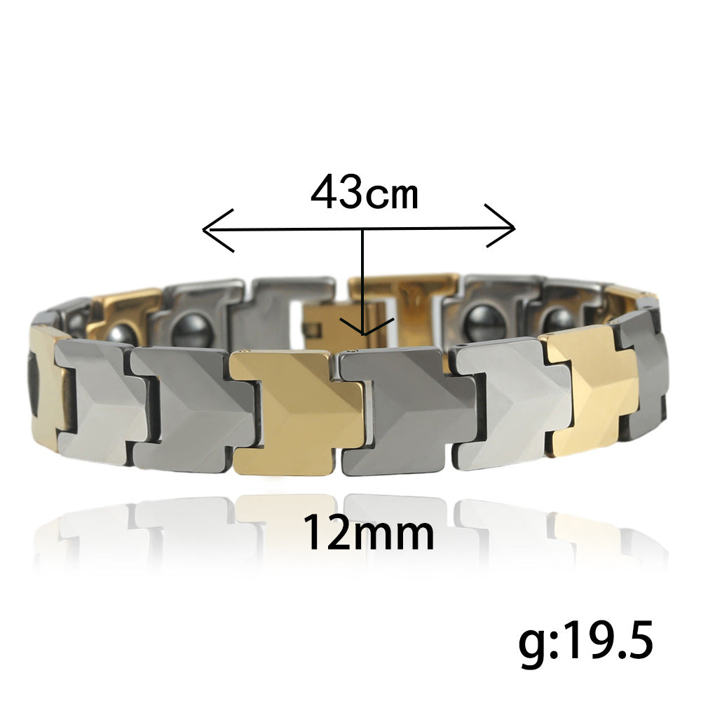 Customizable Punk-Inspired Titanium Steel Bracelet for All Genders