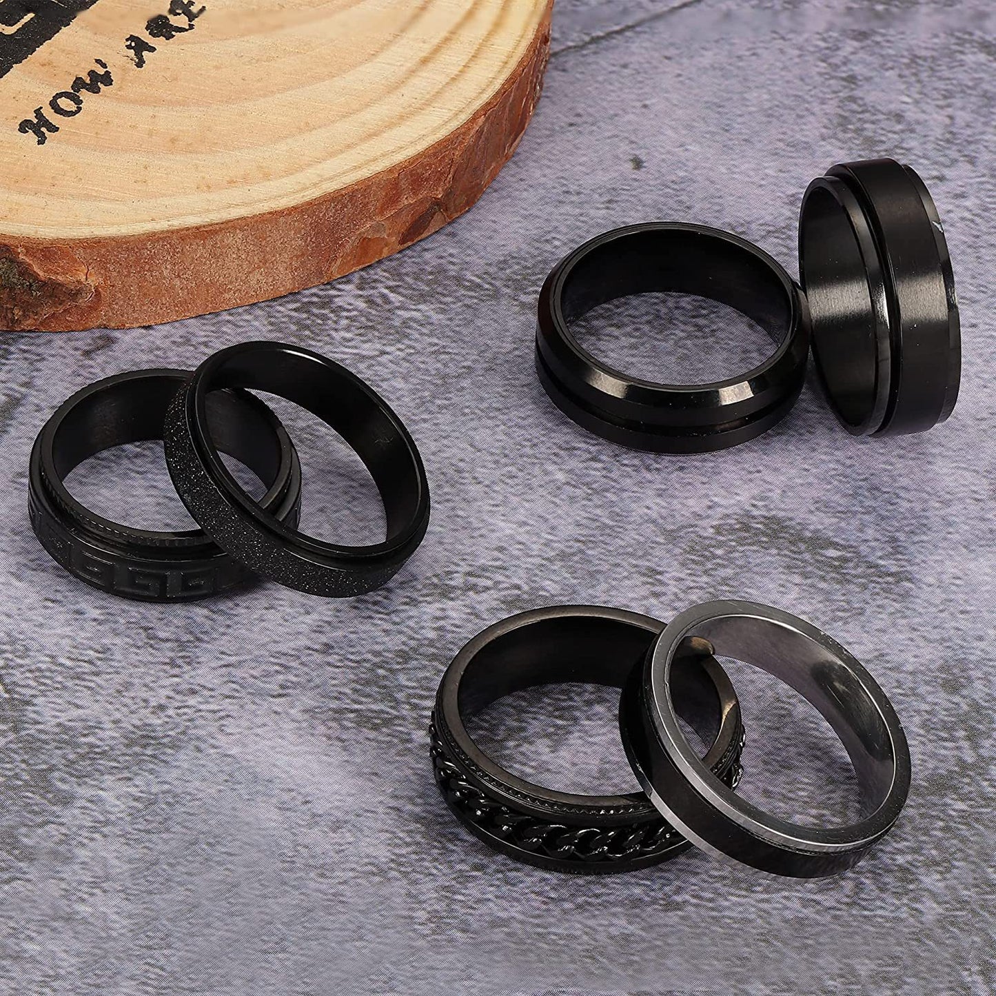 Black Mystery Titanium Steel Ring for Men - European and American Style