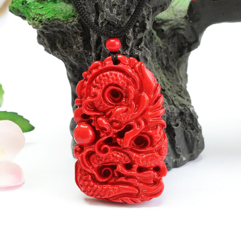 Fortune's Favor Dragon's Cinnabar Pendant