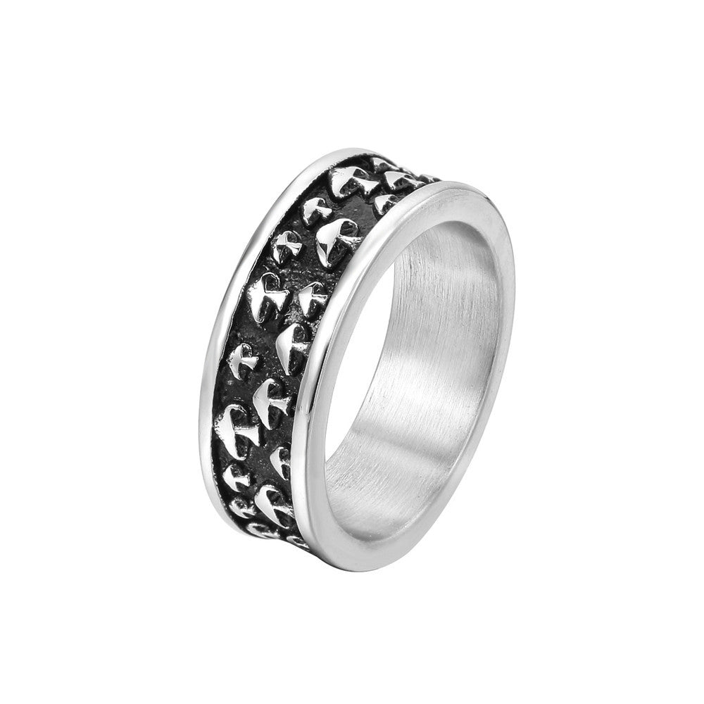 Wholesale Retro European and American Mushroom Titanium Steel Ring