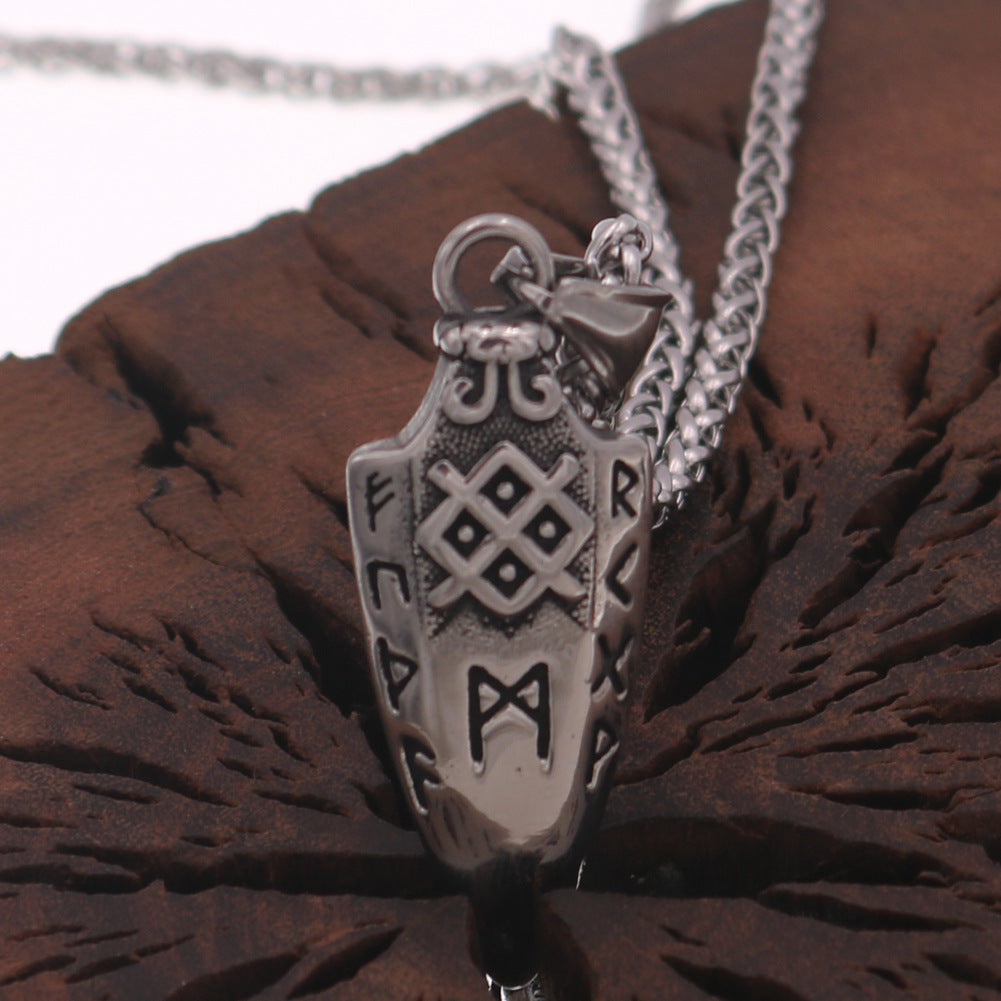 Nordic Viking Stainless Steel Spear Pendant Necklace for Men