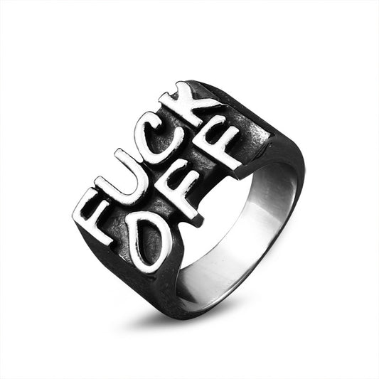 Personalized Retro Titanium Steel Ring for Men - Unique European and American Jewelry