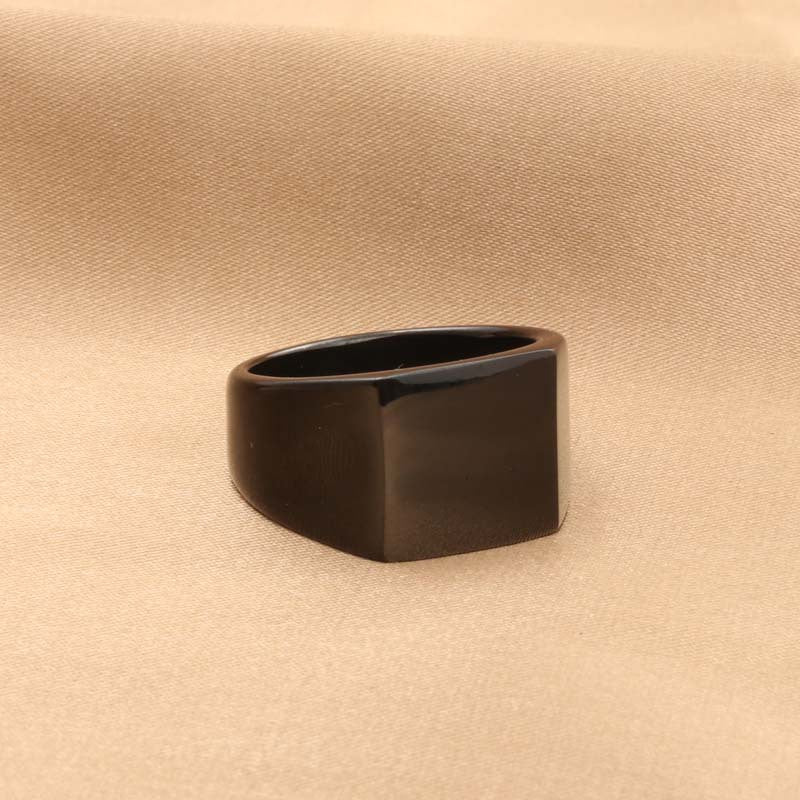 Stylish Titanium Steel Square Ring for Men - Retro Trendy Accessories